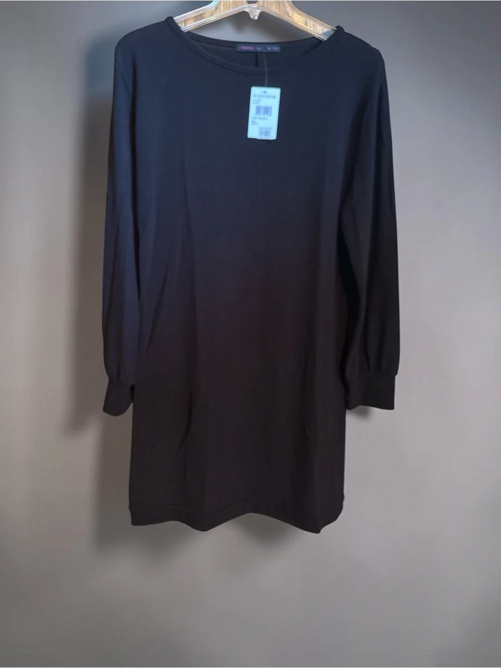 Women's Black Mini Dress with Long Sleeves